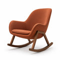 Silla mecedora naranja con estructura de madera