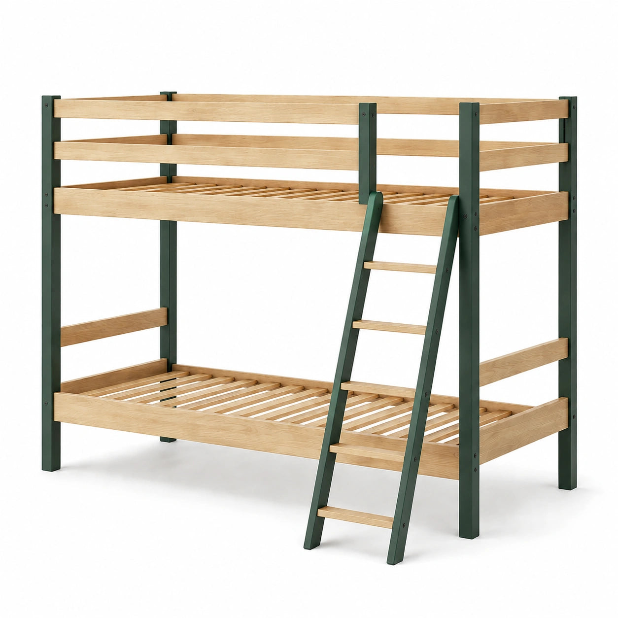 Litera de metal y madera de pino con escalera 200x100x150 cm