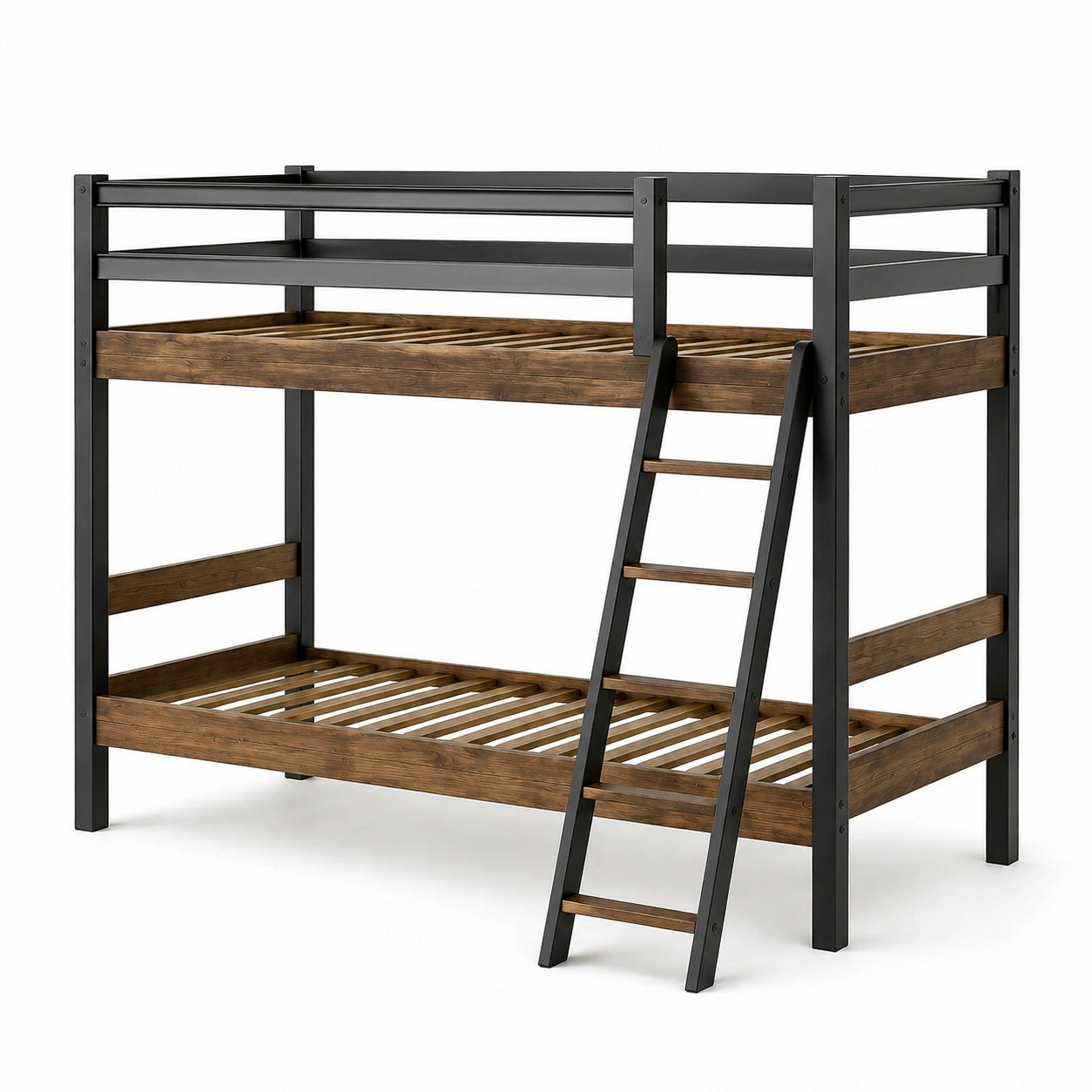 Litera de madera y metal con escalera 200x100x160 cm