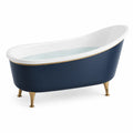 Bañera Acrílica Azul y Blanca con Patas Doradas 170 cm