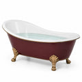 Bañera Independiente de Hierro Fundido Roja y Blanca 170x75x60 cm