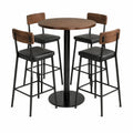 Conjunto de Mesa y Sillas de Madera y Metal Negro