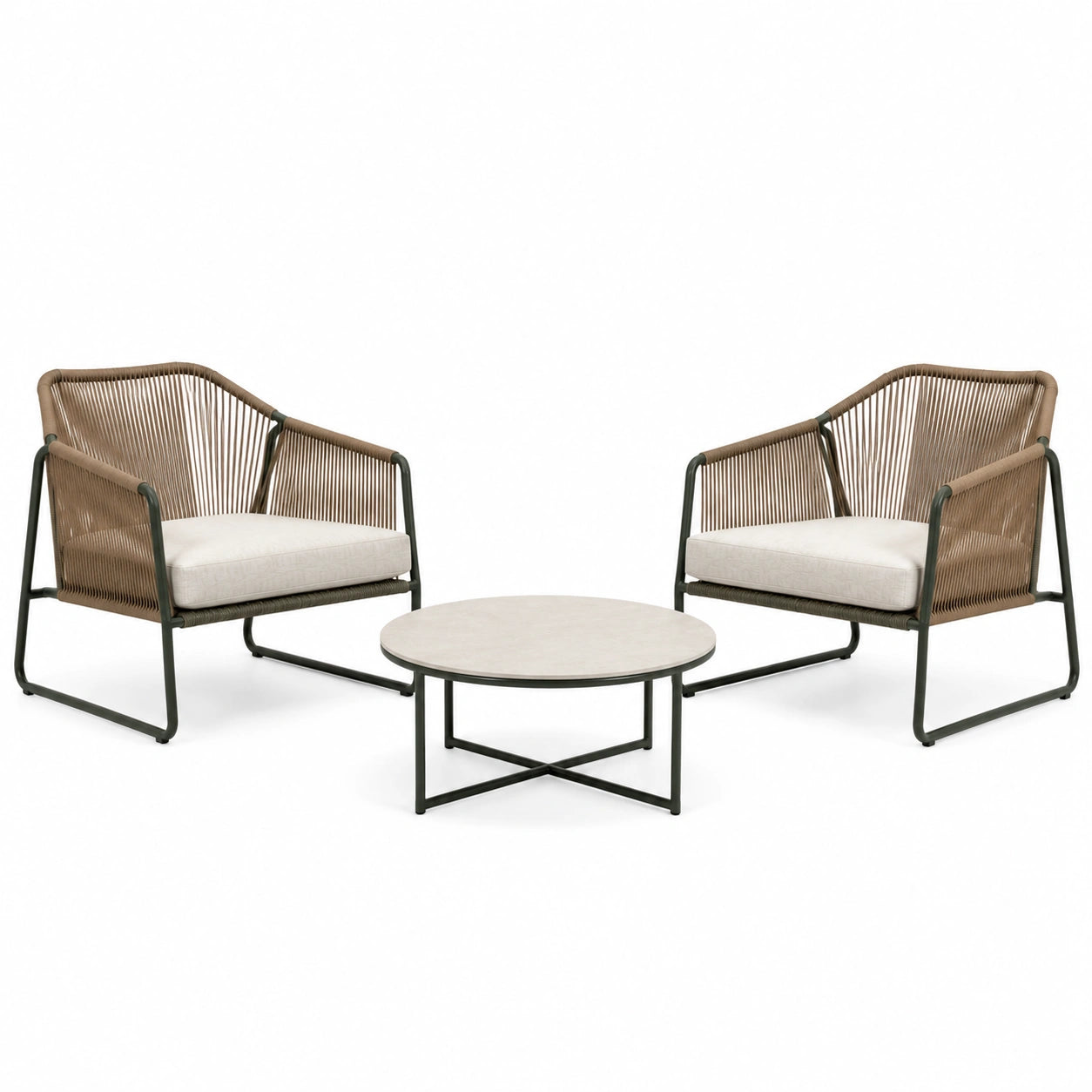 Conjunto de Sillones de Exterior y Mesa de Centro
