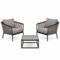 Conjunto de muebles de jardín con sillones de aluminio y mesa de cerámica