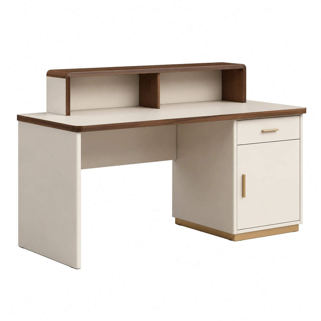 Escritorio de MDF con estantería superior y cajón lateral 120x60x100 cm