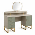 Tocador de MDF con Espejo y Almacenamiento de Acero Beige/Verde