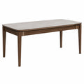Mesa de comedor rectangular de madera y mármol 150x80x75 cm