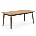 Mesa de Comedor de Madera de Roble y Nogal con Detalles Metálicos 180x90x75 cm