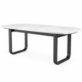 Mesa de Comedor de Mármol Ovalada 200cm con Base de Metal