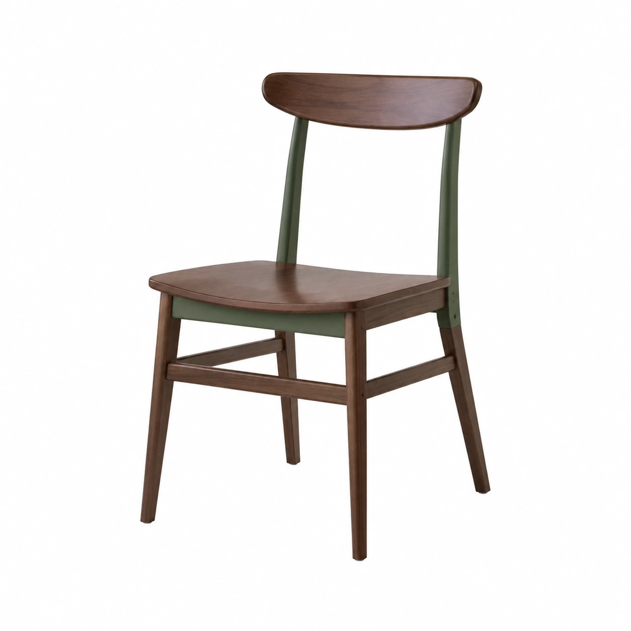 Silla de Madera Nogal Marrón/Verde para Interior
