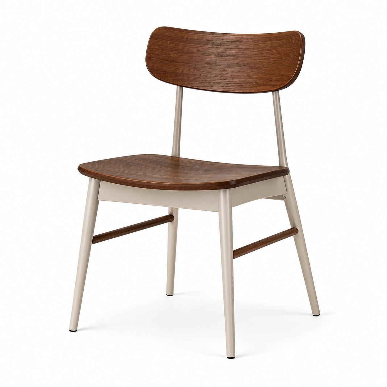 Silla de madera y metal Marrón y Beige