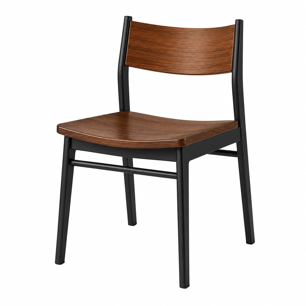 Silla de Madera y Metal Negro 45 x 53 x 85 cm