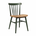 Silla de madera y metal pintado verde