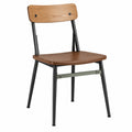 Silla de Madera y Metal Marrón y Negro