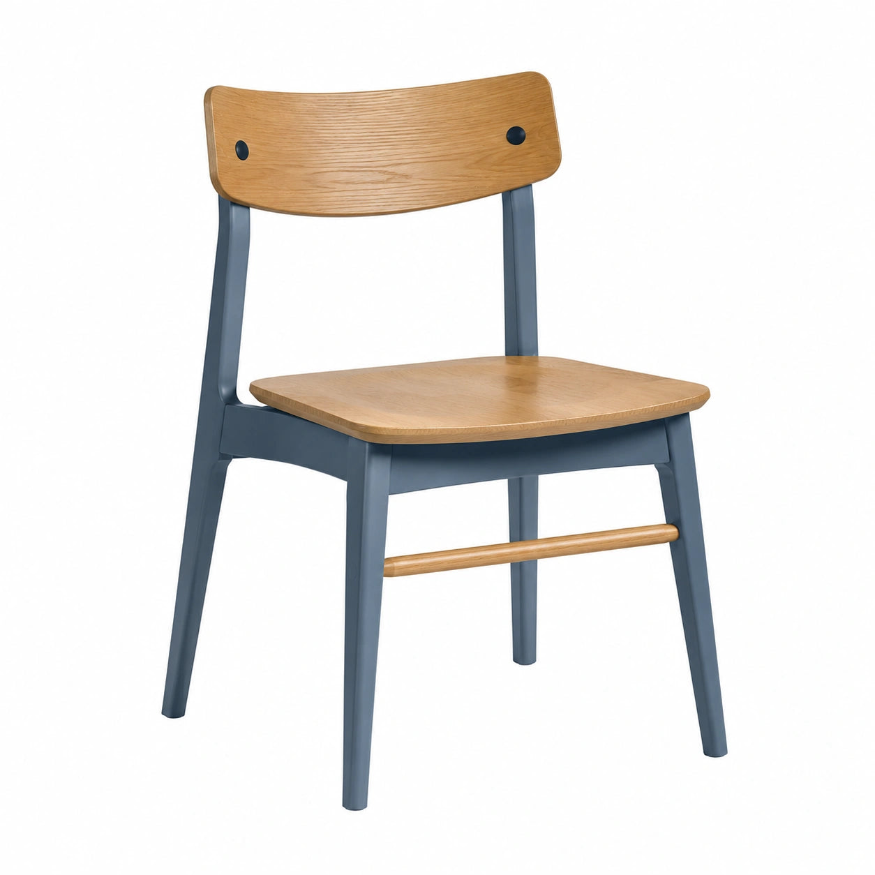 Silla de Madera y Metal Azul